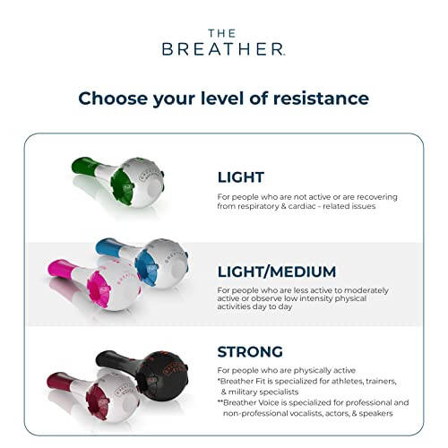 THE BREATHER │ Natural Breathing Exerciser Trainer For Drug-Free Respiratory Therapy │ Breathe Easier with Stronger Lungs │ Guided Mobile Training App Included - 4