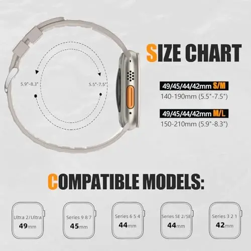 Negatta Sport Band Compatible with Apple Watch 49mm 46mm 45mm 44mm 42mm for Men Women, Soft Silicone Breathable Wristband Replacement Strap for iWatch Ultra 2 SE Series 10 9 8 7 6 5 4 3 2 1 - 6