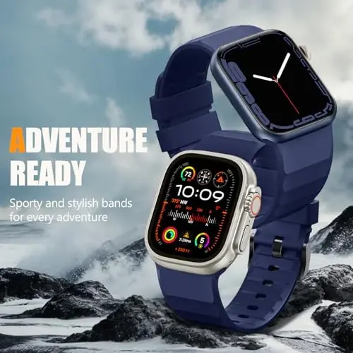 Negatta Sport Band Compatible with Apple Watch 49mm 46mm 45mm 44mm 42mm for Men Women, Soft Silicone Breathable Wristband Replacement Strap for iWatch Ultra 2 SE Series 10 9 8 7 6 5 4 3 2 1 - 5