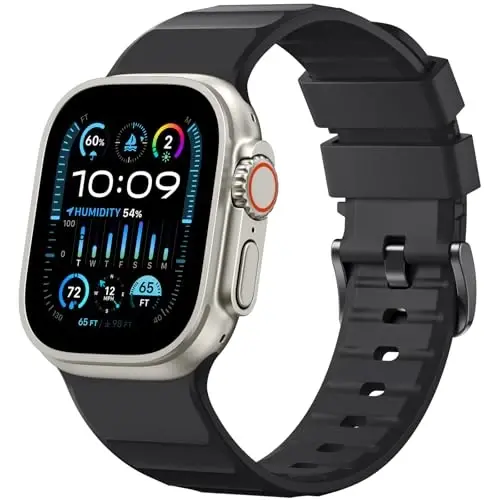 Negatta Sport Band Apple Watch 49mm 46mm 45mm 44mm 42mm bilan mos keladi, erkaklar ayollar uchun yumshoq silikon nafas oladigan bilaguzuk iWatch Ultra 2 SE Series 10 9 8 7 6 5 4 3 2 1 uchun almashtirish tasmasi - MODAZONE (1)