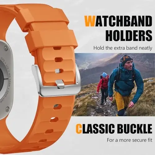 Negatta Sport Band Apple Watch 49mm 46mm 45mm 44mm 42mm erkaklar ayollar uchun mos keladi, Yumshoq silikon nafas oladigan bilaguzuk iWatch Ultra 2 SE Series 10 9 8 7 6 5 4 3 2 1 uchun almashtirish tasma - 5