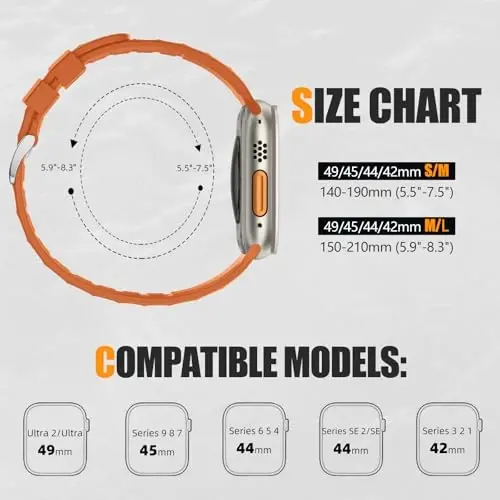Negatta Sport Band Apple Watch 49mm 46mm 45mm 44mm 42mm erkaklar ayollar uchun mos keladi, Yumshoq silikon nafas oladigan bilaguzuk iWatch Ultra 2 SE Series 10 9 8 7 6 5 4 3 2 1 uchun almashtirish tasma - 6