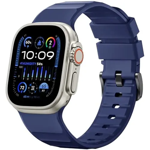 Negatta Sport Band Apple Watch 49mm 46mm 45mm 44mm 42mm erkaklar ayollar uchun mos, Yumshoq silikon nafas oladigan bilaguzuk iWatch Ultra 2 SE Series 10 9 8 7 6 5 4 3 2 1 uchun almashtirish tasmasi - MODAZONE