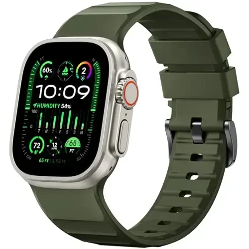 Negatta Sport Band Apple Watch 49mm 46mm 45mm 44mm 42mm erkaklar ayollar uchun mos, Yumshoq silikon nafas oladigan bilaguzuk iWatch Ultra 2 SE Series 10 9 8 7 6 5 4 3 2 1 uchun almashtirish tasmasi - 1