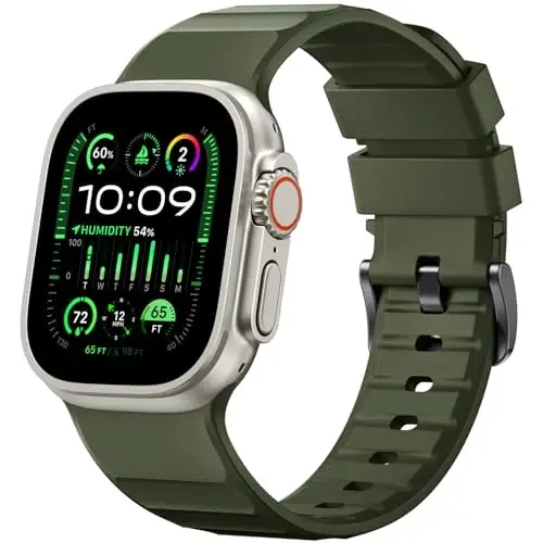 Negatta Sport Band Apple Watch 49mm 46mm 45mm 44mm 42mm erkaklar ayollar uchun mos, Yumshoq silikon nafas oladigan bilaguzuk iWatch Ultra 2 SE Series 10 9 8 7 6 5 4 3 2 1 uchun almashtirish tasmasi - MODAZONE