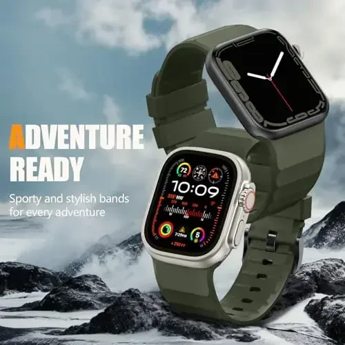Negatta Sport Band Apple Watch 49mm 46mm 45mm 44mm 42mm erkaklar ayollar uchun mos, Yumshoq silikon nafas oladigan bilaguzuk iWatch Ultra 2 SE Series 10 9 8 7 6 5 4 3 2 1 uchun almashtirish tasmasi - 5