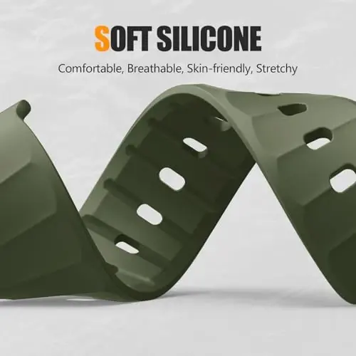 Negatta Sport Band Apple Watch 49mm 46mm 45mm 44mm 42mm erkaklar ayollar uchun mos, Yumshoq silikon nafas oladigan bilaguzuk iWatch Ultra 2 SE Series 10 9 8 7 6 5 4 3 2 1 uchun almashtirish tasmasi - 4