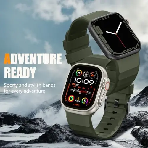 Negatta Sport Band Apple Watch 49mm 46mm 45mm 44mm 42mm erkaklar ayollar uchun mos, Yumshoq silikon nafas oladigan bilaguzuk iWatch Ultra 2 SE Series 10 9 8 7 6 5 4 3 2 1 uchun almashtirish tasmasi - 6