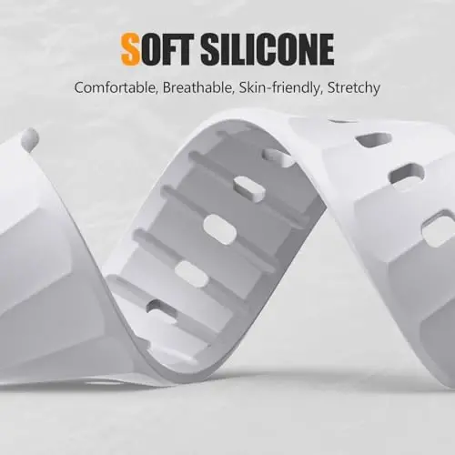 Negatta Sport Band Apple Watch 49mm 46mm 45mm 44mm 42mm erkaklar ayollar uchun mos, Yumshoq silikon nafas oladigan bilaguzuk iWatch Ultra 2 SE Series 10 9 8 7 6 5 4 3 2 1 uchun almashtirish tasmasi - 4