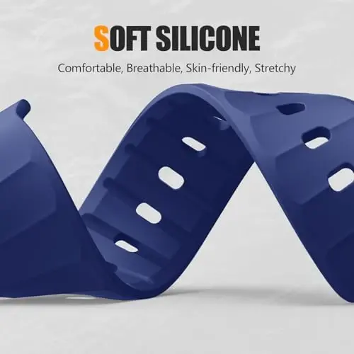 Negatta Sport Band Apple Watch 49mm 46mm 45mm 44mm 42mm erkaklar ayollar uchun mos, Yumshoq silikon nafas oladigan bilaguzuk iWatch Ultra 2 SE Series 10 9 8 7 6 5 4 3 2 1 uchun almashtirish tasmasi - 4
