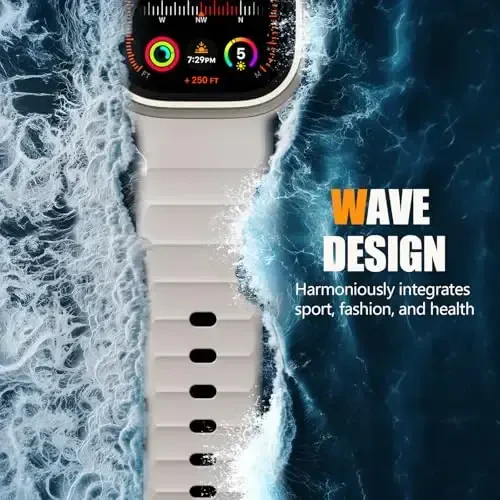 Negatta Sport Band Apple Watch 49mm 46mm 45mm 44mm 42mm erkaklar ayollar uchun mos, Yumshoq silikon nafas oladigan bilaguzuk iWatch Ultra 2 SE Series 10 9 8 7 6 5 4 3 2 1 uchun almashtirish tasmasi - 3