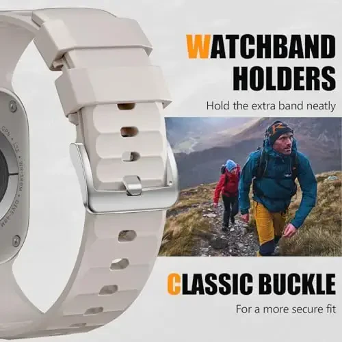 Negatta Sport Band Apple Watch 49mm 46mm 45mm 44mm 42mm erkaklar ayollar uchun mos, Yumshoq silikon nafas oladigan bilaguzuk iWatch Ultra 2 SE Series 10 9 8 7 6 5 4 3 2 1 uchun almashtirish tasmasi - 5