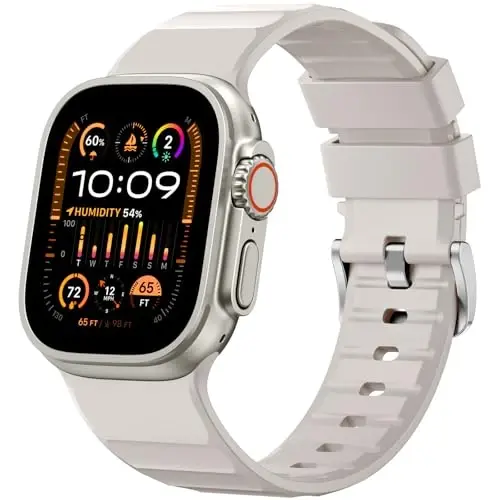 Negatta Sport Band Apple Watch 49mm 46mm 45mm 44mm 42mm erkaklar ayollar uchun mos, Yumshoq silikon nafas oladigan bilaguzuk iWatch Ultra 2 SE Series 10 9 8 7 6 5 4 3 2 1 uchun almashtirish tasmasi - 1