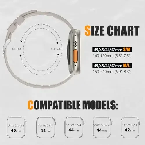 Negatta Sport Band Apple Watch 49mm 46mm 45mm 44mm 42mm erkaklar ayollar uchun mos, yumshoq silikon nafas oladigan bilaguzuk iWatch Ultra 2 SE Series 10 9 8 7 6 5 4 3 2 1 uchun almashtirish tasmasi - 6