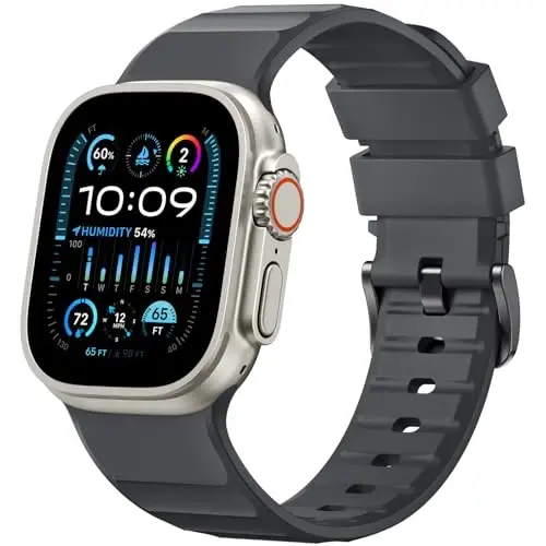 Negatta Sport Band Apple Watch 49mm 46mm 45mm 44mm 42mm erkaklar ayollar uchun mos, Yumshoq silikon nafas oladigan bilaguzuk iWatch Ultra 2 SE Series 10 9 8 7 6 5 4 3 2 1 uchun almashtirish tasmasi - 1