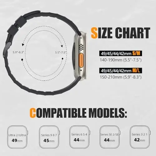 Negatta Sport Band Apple Watch 49mm 46mm 45mm 44mm 42mm erkaklar ayollar uchun mos, Yumshoq silikon nafas oladigan bilaguzuk iWatch Ultra 2 SE Series 10 9 8 7 6 5 4 3 2 1 uchun almashtirish tasmasi - 6