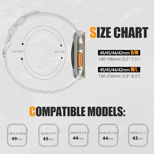 Negatta Sport Band Apple Watch 49mm 46mm 45mm 44mm 42mm erkaklar ayollar uchun mos, Yumshoq silikon nafas oladigan bilaguzuk iWatch Ultra 2 SE Series 10 9 8 7 6 5 4 3 2 1 uchun almashtirish tasmasi - 6