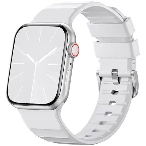 Negatta Sport Band Apple Watch 49mm 46mm 45mm 44mm 42mm erkaklar ayollar uchun mos, Yumshoq silikon nafas oladigan bilaguzuk iWatch Ultra 2 SE Series 10 9 8 7 6 5 4 3 2 1 uchun almashtirish tasmasi - 2