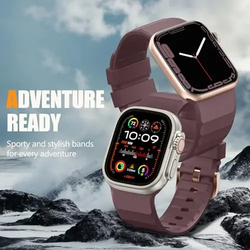 Negatta Sport Band Apple Watch 49mm 46mm 45mm 44mm 42mm erkaklar va ayollar uchun mos keladi, yumshoq silikon nafas oladigan bilakuzuk iWatch Ultra 2 SE Series 10 9 8 7 6 5 4 3 2 1 uchun almashtirish tasmasi - 6