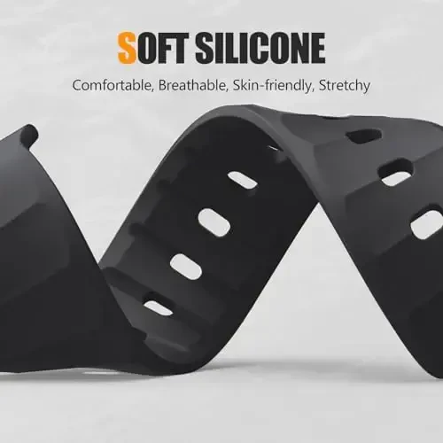 Negatta Sport Band Apple Watch 49mm 46mm 45mm 44mm 42mm erkaklar va ayollar uchun mos, yumshoq silikon nafas oladigan bilaguzuk iWatch Ultra 2 SE Series 10 9 8 7 6 5 4 3 2 1 uchun almashtirish tasmasi - 4