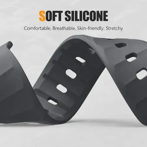 Negatta Sport Band Apple Watch 49mm 46mm 45mm 44mm 42mm moslamasi erkaklar ayollar uchun, Yumshoq silikon nafas oladigan bilaguzuk iWatch Ultra 2 SE Series 10 9 8 7 6 5 4 3 2 1 uchun almashtirish tasmasi - 4