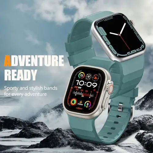 Negatta Sport Band Compatible with Apple Watch 49mm 46mm 45mm 44mm 42mm for Men Women, Soft Silicone Breathable Wristband Replacement Strap for iWatch Ultra 2 SE Series 10 9 8 7 6 5 4 3 2 1 - 6