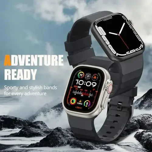 Negatta Sport Band Compatible with Apple Watch 49mm 46mm 45mm 44mm 42mm for Men Women, Soft Silicone Breathable Wristband Replacement Strap for iWatch Ultra 2 SE Series 10 9 8 7 6 5 4 3 2 1 - 5