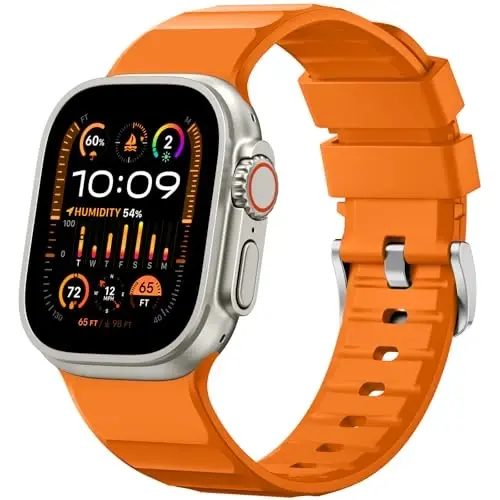 Negatta Sport Band Compatible with Apple Watch 49mm 46mm 45mm 44mm 42mm for Men Women, Soft Silicone Breathable Wristband Replacement Strap for iWatch Ultra 2 SE Series 10 9 8 7 6 5 4 3 2 1 - 1