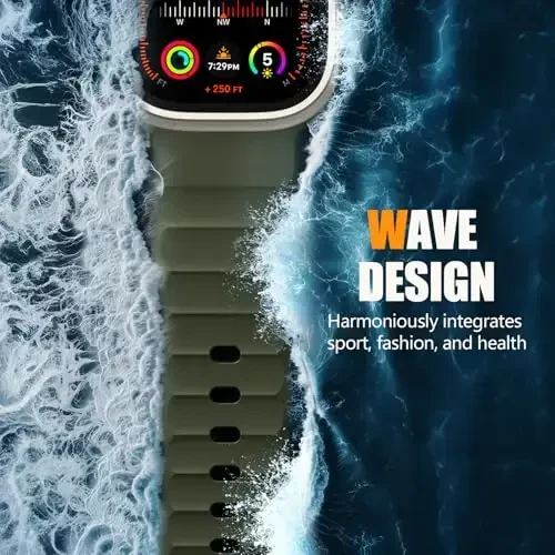 Negatta Sport Band Совместим с Apple Watch 49mm 46mm 45mm 44mm 42mm для мужчин и женщин, мягкий силиконовый дышащий ремешок для iWatch Ultra 2 SE Series 10 9 8 7 6 5 4 3 2 1 - 3