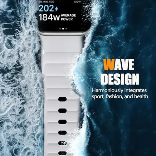 Negatta Sport Band Совместим с Apple Watch 49мм 46мм 45мм 44мм 42мм для мужчин и женщин, мягкий силиконовый дышащий ремешок на запястье для iWatch Ultra 2 SE Series 10 9 8 7 6 5 4 3 2 1 - 3