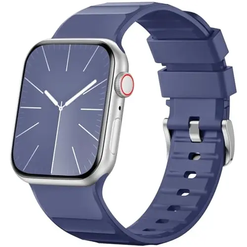 Negatta Sport Band Совместим с Apple Watch 49mm 46mm 45mm 44mm 42mm для мужчин и женщин, мягкий силиконовый дышащий ремешок на запястье для iWatch Ultra 2 SE Series 10 9 8 7 6 5 4 3 2 1 - 1