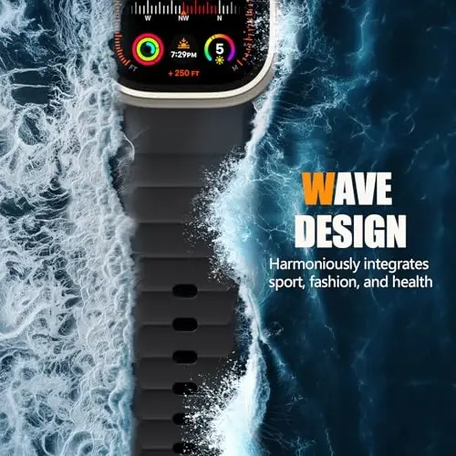 Negatta Sport Band Совместим с Apple Watch 49мм 46мм 45мм 44мм 42мм для мужчин и женщин, мягкий силиконовый дышащий сменный ремешок для iWatch Ultra 2 SE Series 10 9 8 7 6 5 4 3 2 1 - 3