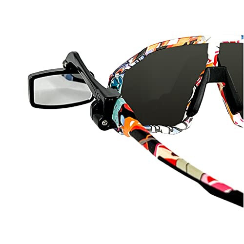 NELboNs Bike Goggles Rearview Mirror 360 Degree Adjustable Lightweight Wide Angle Rotatable Glasses Bike Mirror 1 Piece (Not Included Glasses, Self-Provided Glue) - 3