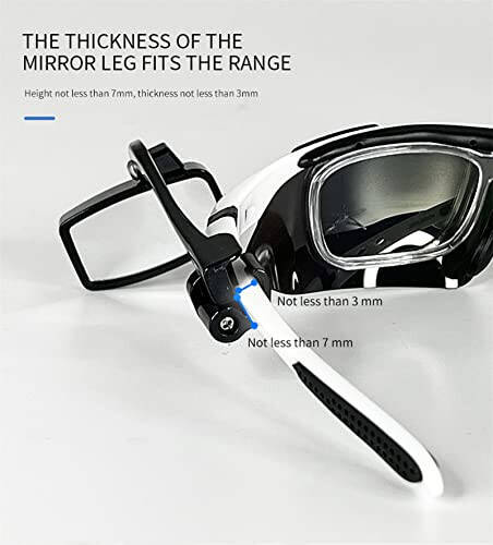 NELboNs Bike Goggles Rearview Mirror 360 Degree Adjustable Lightweight Wide Angle Rotatable Glasses Bike Mirror 1 Piece (Not Included Glasses, Self-Provided Glue) - 6