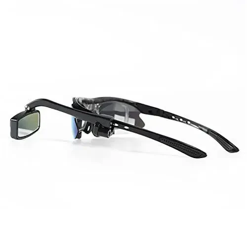 NELboNs Bike Goggles Rearview Mirror 360 Degree Adjustable Lightweight Wide Angle Rotatable Glasses Bike Mirror 1 Piece (Not Included Glasses, Self-Provided Glue) - 1