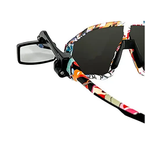 NELboNs Bike Goggles Rearview Mirror 360 Degree Adjustable Lightweight Wide Angle Rotatable Glasses Bike Mirror 1 Piece (Not Included Glasses, Self-Provided Glue) - 3