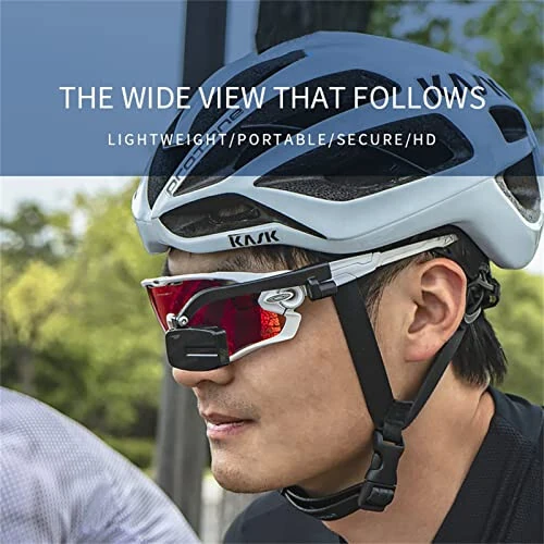 NELboNs Bike Goggles Rearview Mirror 360 Degree Adjustable Lightweight Wide Angle Rotatable Glasses Bike Mirror 1 Piece (Not Included Glasses, Self-Provided Glue) - 4