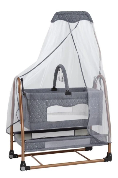 Nenni Linen Mesh Wipeable Portable Swinging Basket Bassinet Hammock Cradle Swing Quilted - BABYDOOR