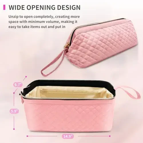 NENYX Hair Tools Travel Bag for Shark Flexstyle Carrying Case,Portable Shark Hair Dryer Case,Shark Glex Style Case Waterproof Dustproof Shockproof Flat Curling Iron Travel Organizer, Pink(Bag Only) - 4