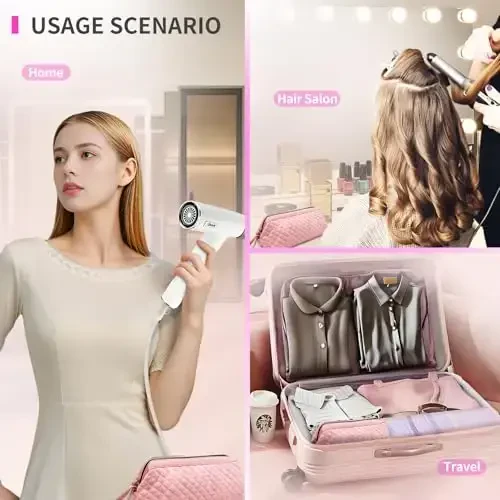 NENYX Hair Tools Travel Bag for Shark Flexstyle Carrying Case,Portable Shark Hair Dryer Case,Shark Glex Style Case Waterproof Dustproof Shockproof Flat Curling Iron Travel Organizer, Pink(Bag Only) - 6