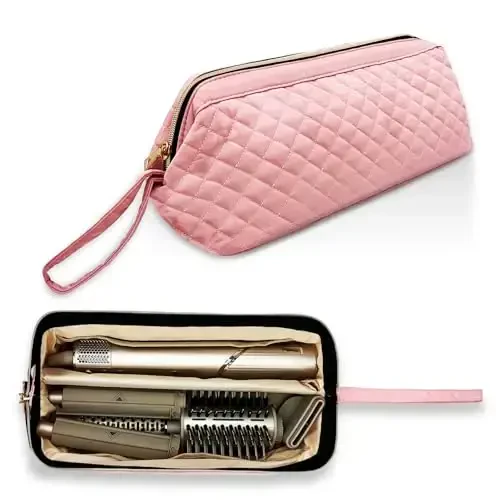 NENYX Hair Tools Travel Bag for Shark Flexstyle Carrying Case,Portable Shark Hair Dryer Case,Shark Glex Style Case Waterproof Dustproof Shockproof Flat Curling Iron Travel Organizer, Pink(Bag Only) 