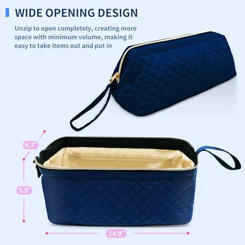 NENYX Single-Layer Water Resistant Travel Carrying Case for Hair Dryer/Shark Flexstyle/Dyson Airwrap and Hair Styler Attachments, Blue(Bag Only) - 4