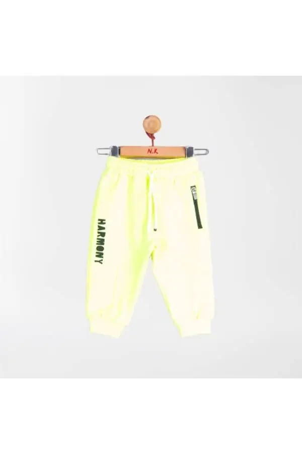 Neon Yellow Baby Boy Sweatpants - 1