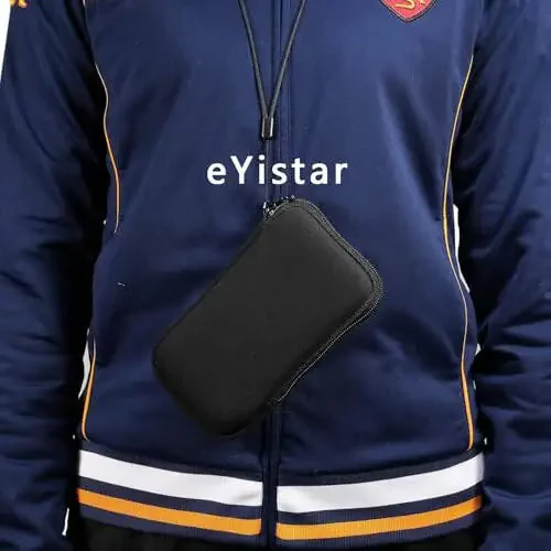 Neopren zarba chidamli isbot sumkasi katta hujayrali telefon qopqoni qopqog'i fermuar / bo'yin tasmasi bilan iPhone 14 Plus Samsung Galaxy Note20 Ultra S22 Ultra A13 A03 A23 Moto G Power 2022 LG Stylo 6 (Qora) - 7