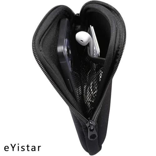 Neoprene Shock Absorbing Proof Pouch Large Cell Phone Sleeve Case Cover w Zipper/Neck Strap for iPhone 14 Plus Samsung Galaxy Note20 Ultra S22 Ultra A13 A03 A23 Moto G Power 2022 LG Stylo 6 (Black) - eYistar (1)