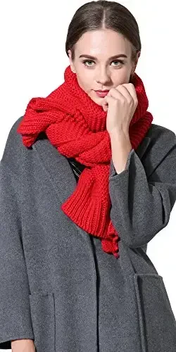 NEOSAN Women Men Winter Thick Cable Knit Wrap Chunky Warm Scarf - 5