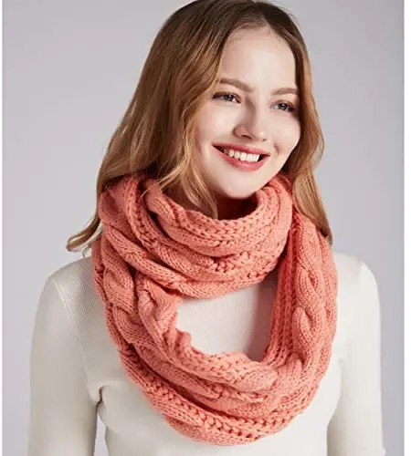 NEOSAN Womens Thick Ribbed Knit Winter Infinity Circle Loop Scarf - 10