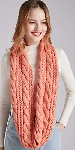 NEOSAN Womens Thick Ribbed Knit Winter Infinity Circle Loop Scarf - 5