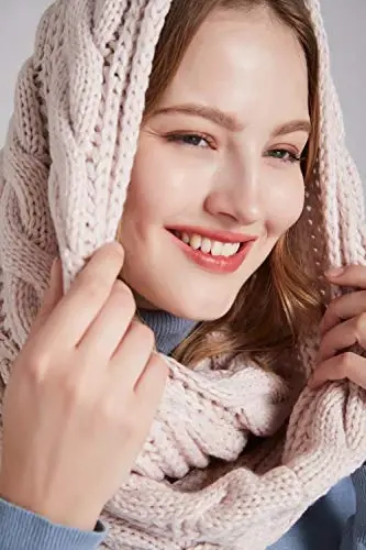 NEOSAN Womens Thick Ribbed Knit Winter Infinity Circle Loop Scarf - 5