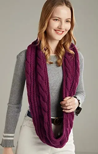 NEOSAN Womens Thick Ribbed Knit Winter Infinity Circle Loop Scarf - 8